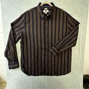 Joseph Abboud Black and Brown Casual Button Down Shirt Big and Tall 3XLT